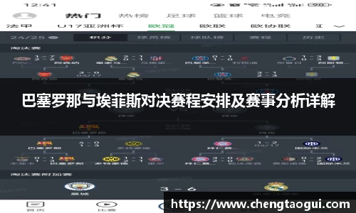 巴塞罗那与埃菲斯对决赛程安排及赛事分析详解